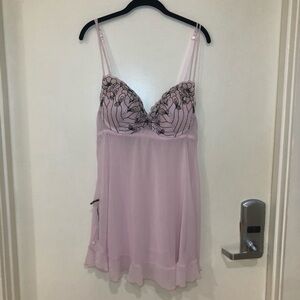 Enchanted Pink & Black Laced Night Gown Size 1X